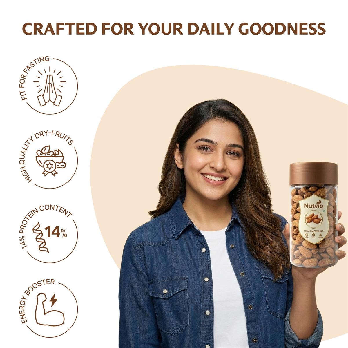Nutvio Premium Almond Pantry Jar 400g