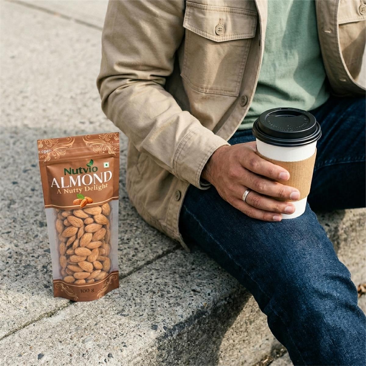 Nutvio Premium Almond Sachets — 100g