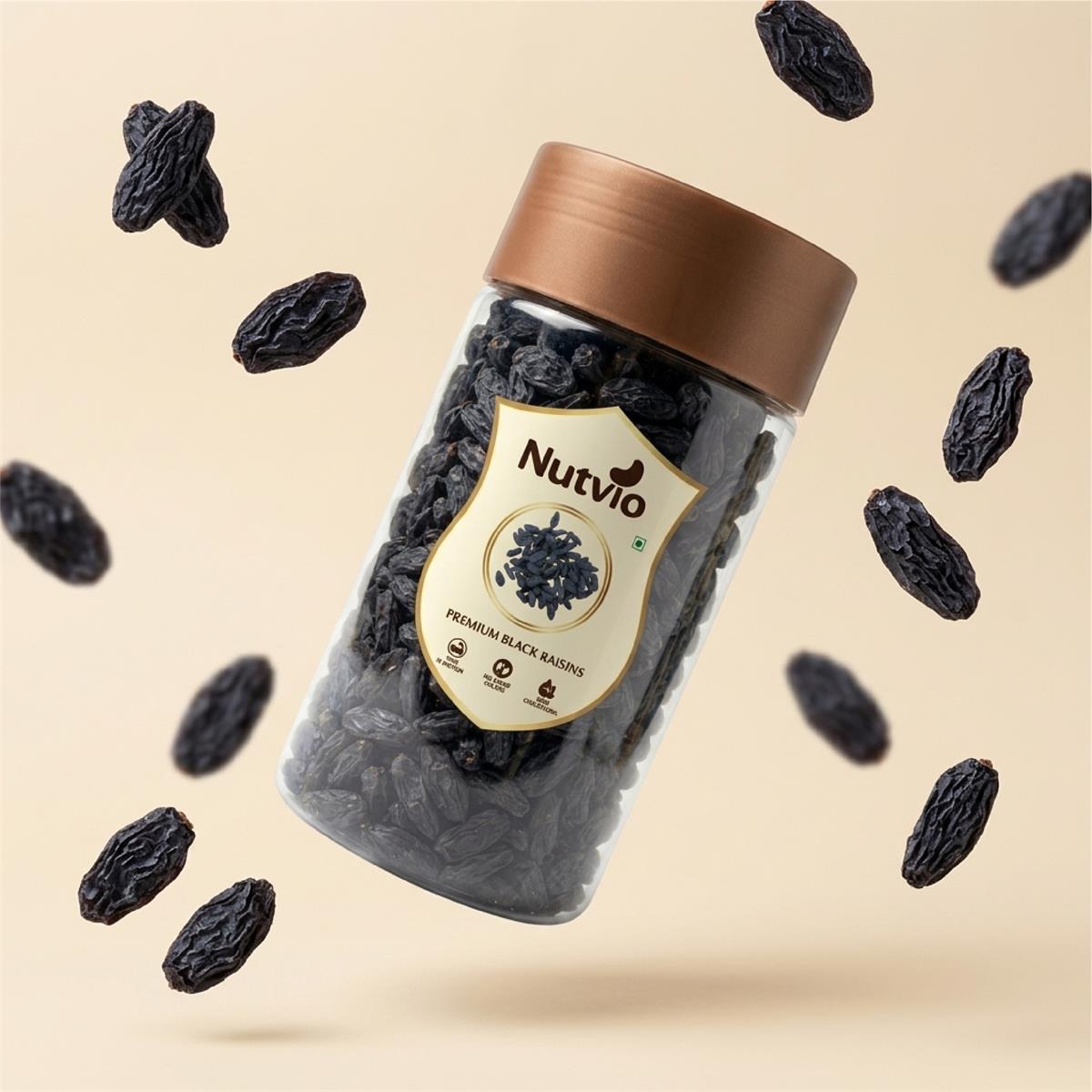 Nutvio Premium Black Raisin Pantry Jar 500g