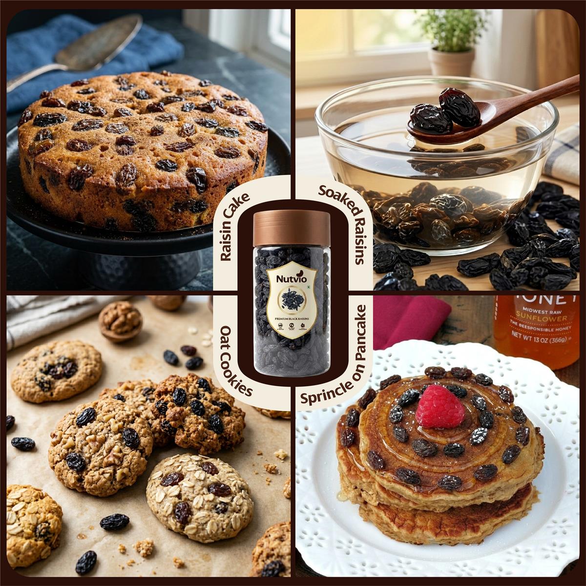 Nutvio Premium Black Raisin Pantry Jar 500g