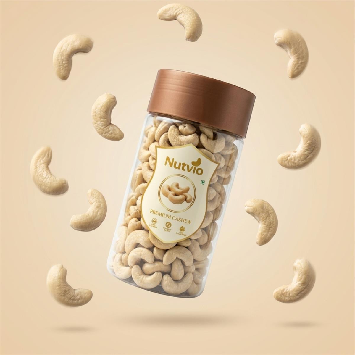 Nutvio Whole Cashew Pantry Jar 500g