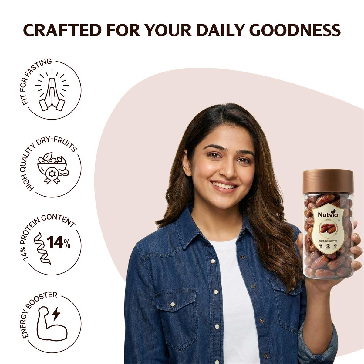 Nutvio Premium Dates Pantry Jar 500g