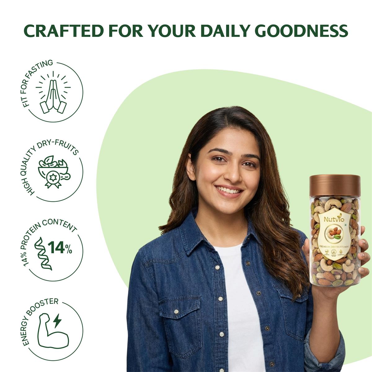 Nutvio Premium Mixed Dry Fruits Jar 1.2kg