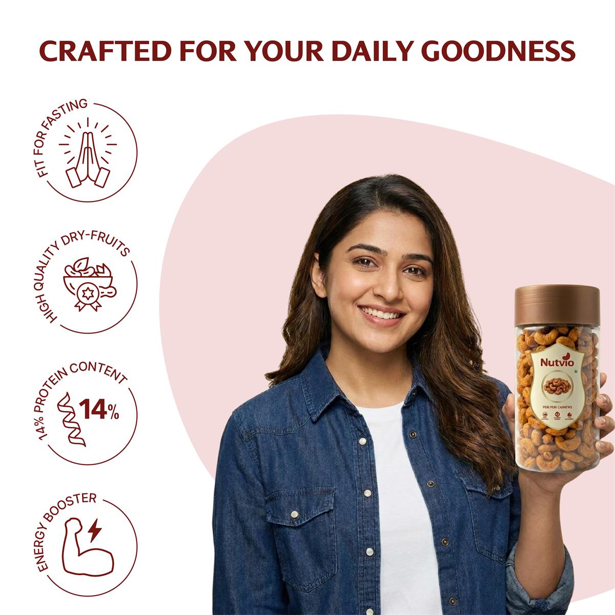 Nutvio Peri Peri Cashew Pantry Jar 400g