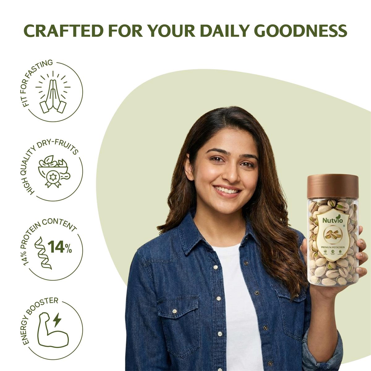 Nutvio Premium Pistachio Pantry Jar 400g