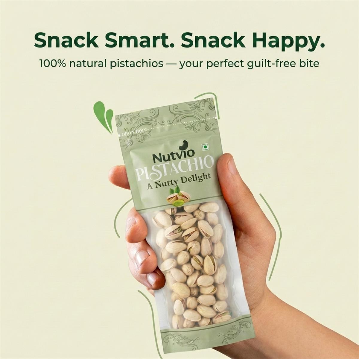 Nutvio Roasted Pistachio Sachets — 100g