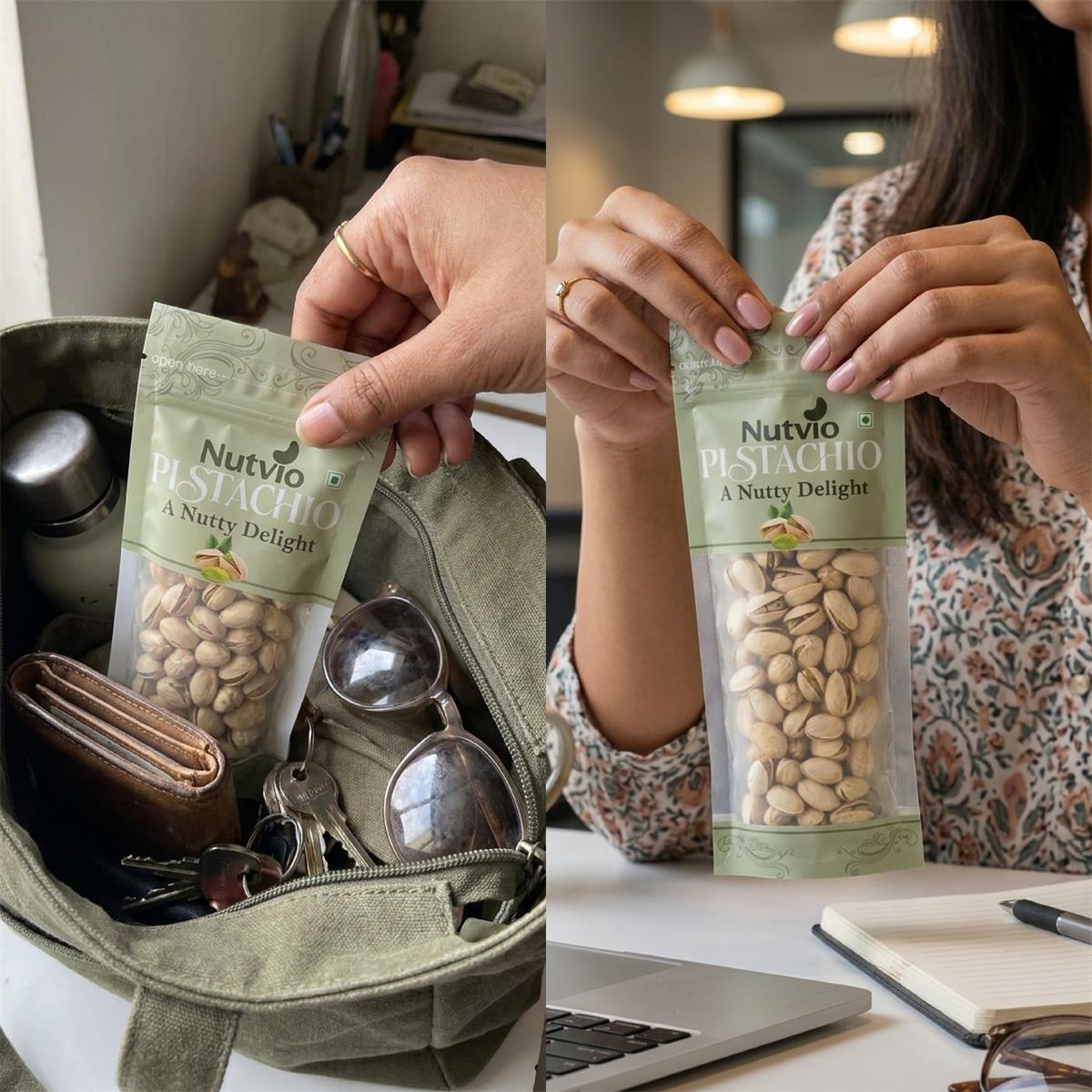 Nutvio Roasted Pistachio Sachets — 100g