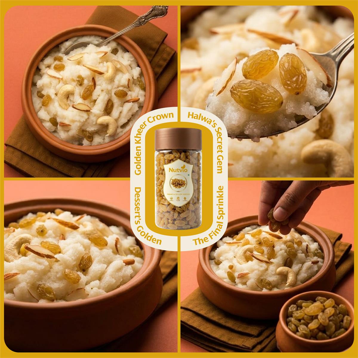 Nutvio Premium Yellow Raisin Pantry Jar 500g